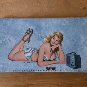 Blue and Gray Clutch with Timeless Elegance